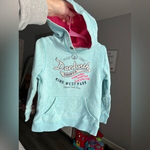 H&M Light Blue Graphic Hoodie Size 2-4 Years